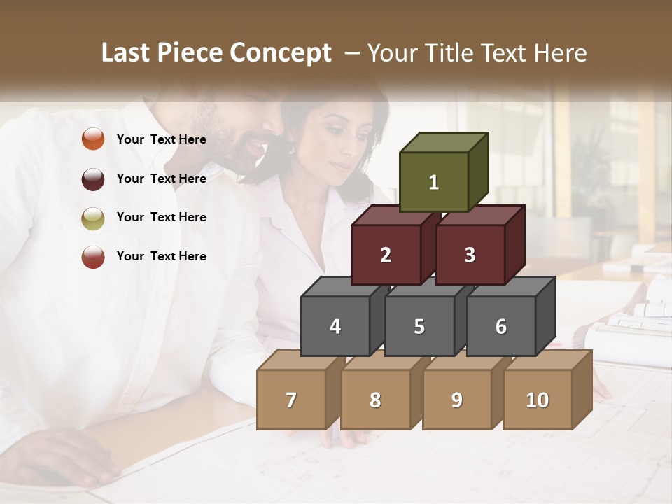 A Man And Woman Sitting At A Desk In An Office PowerPoint Template