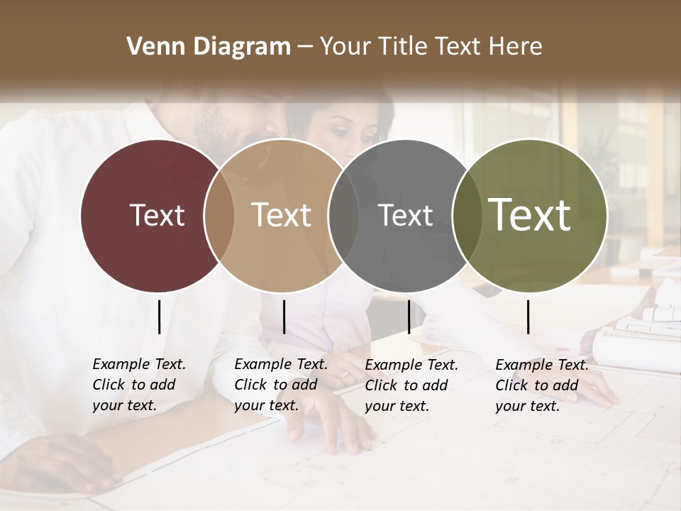 A Man And Woman Sitting At A Desk In An Office PowerPoint Template