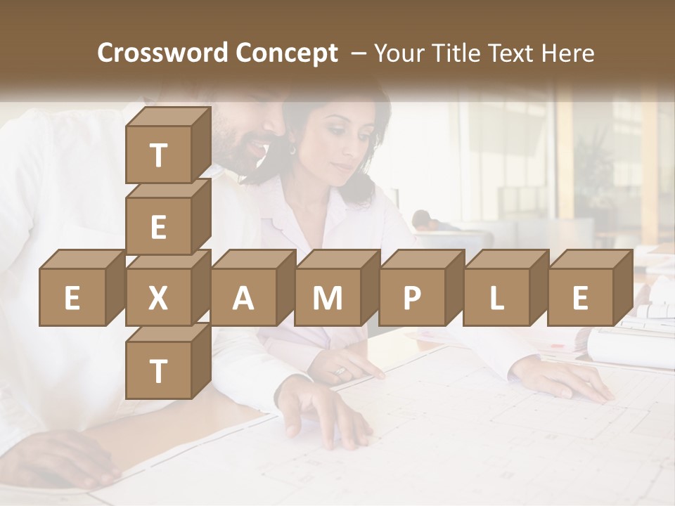 A Man And Woman Sitting At A Desk In An Office PowerPoint Template