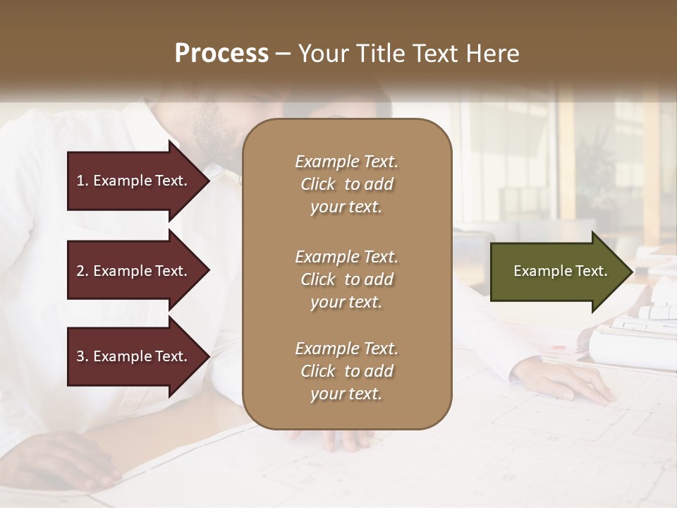 A Man And Woman Sitting At A Desk In An Office PowerPoint Template