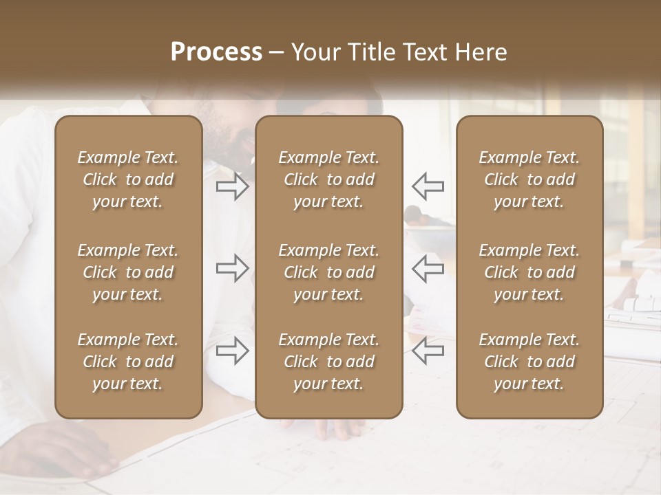 A Man And Woman Sitting At A Desk In An Office PowerPoint Template