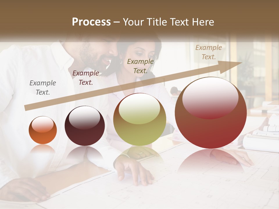 A Man And Woman Sitting At A Desk In An Office PowerPoint Template