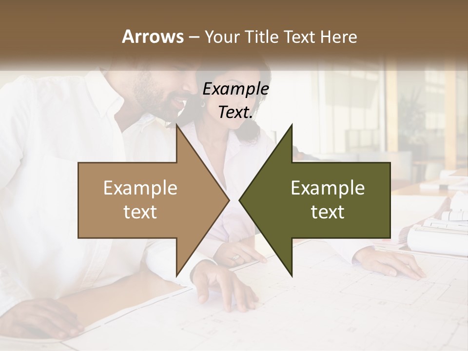 A Man And Woman Sitting At A Desk In An Office PowerPoint Template