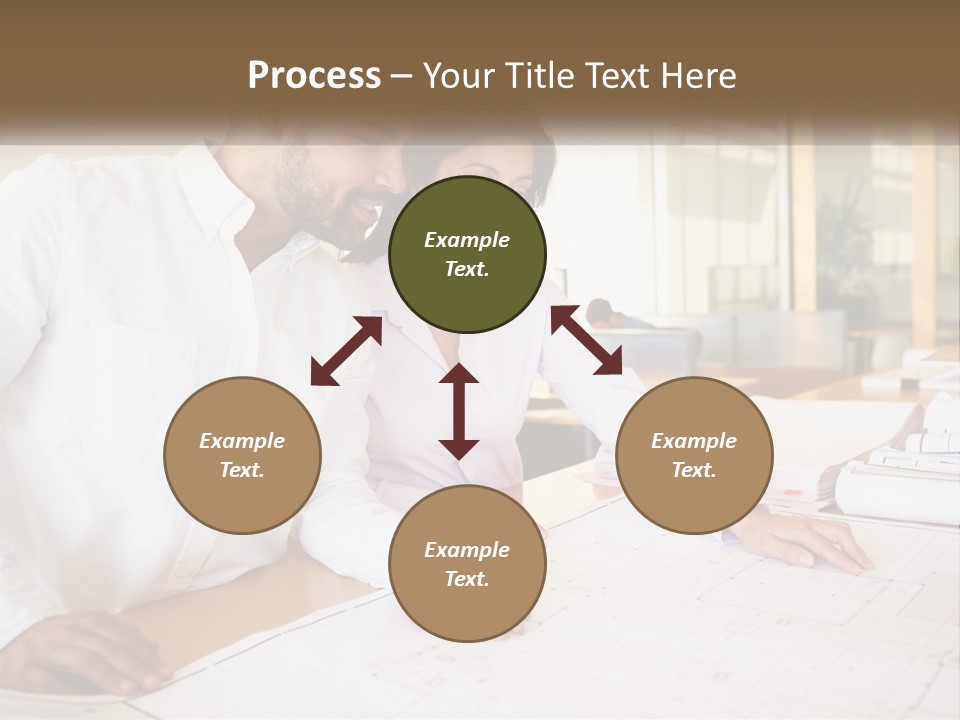 A Man And Woman Sitting At A Desk In An Office PowerPoint Template