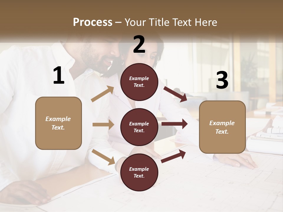 A Man And Woman Sitting At A Desk In An Office PowerPoint Template