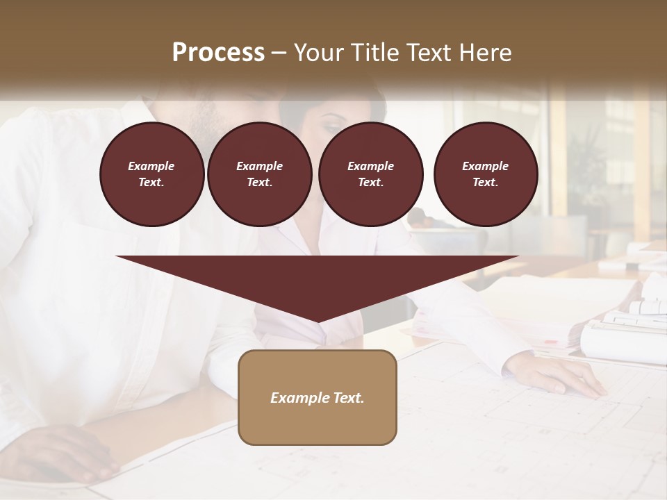 A Man And Woman Sitting At A Desk In An Office PowerPoint Template