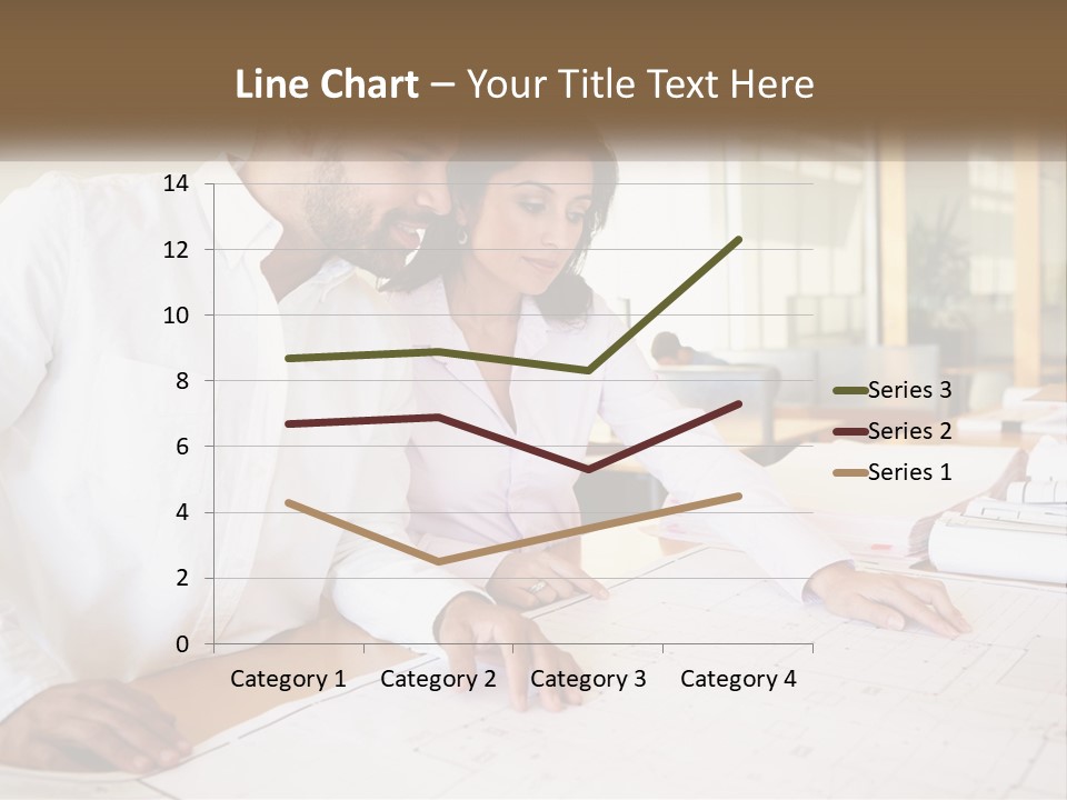 A Man And Woman Sitting At A Desk In An Office PowerPoint Template