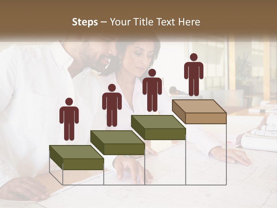 A Man And Woman Sitting At A Desk In An Office PowerPoint Template