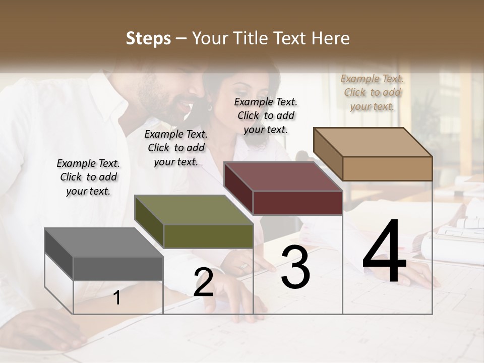 A Man And Woman Sitting At A Desk In An Office PowerPoint Template
