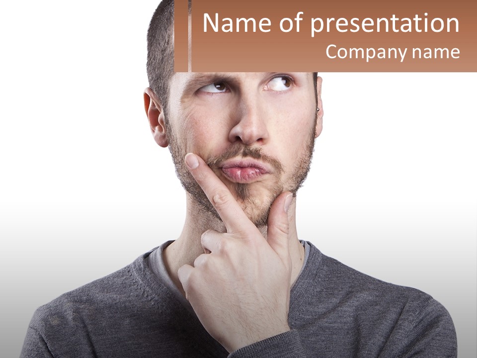 A Man Is Holding His Hand To His Face PowerPoint Template