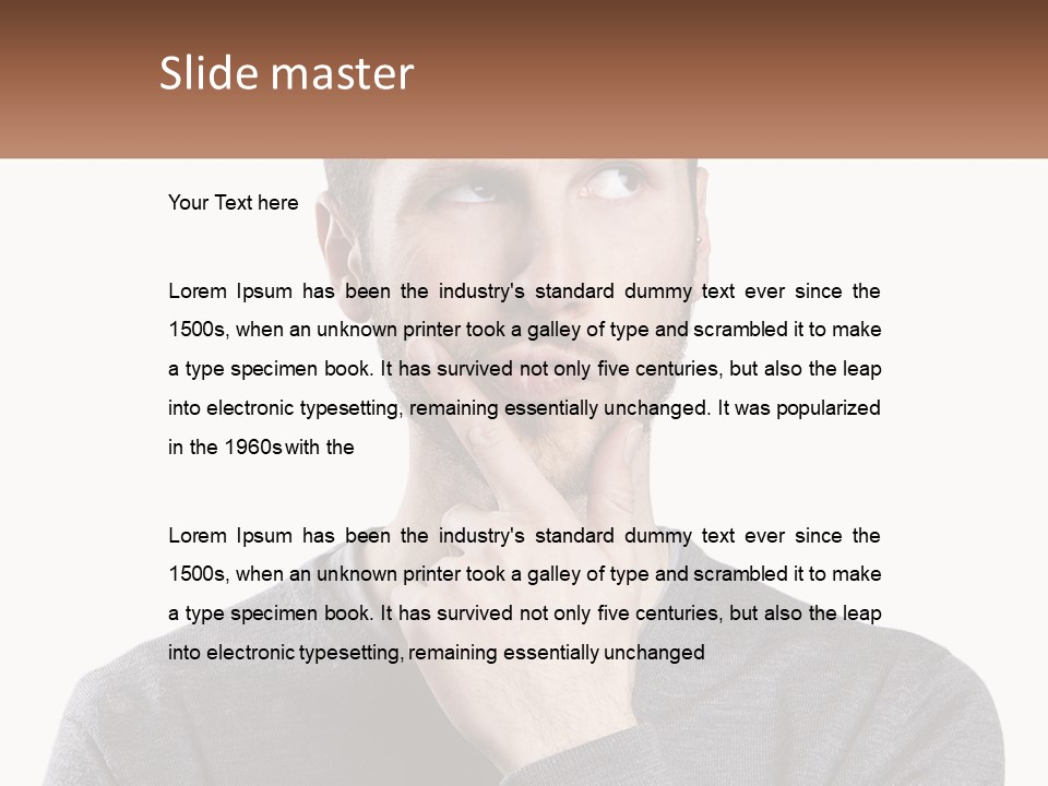 A Man Is Holding His Hand To His Face PowerPoint Template