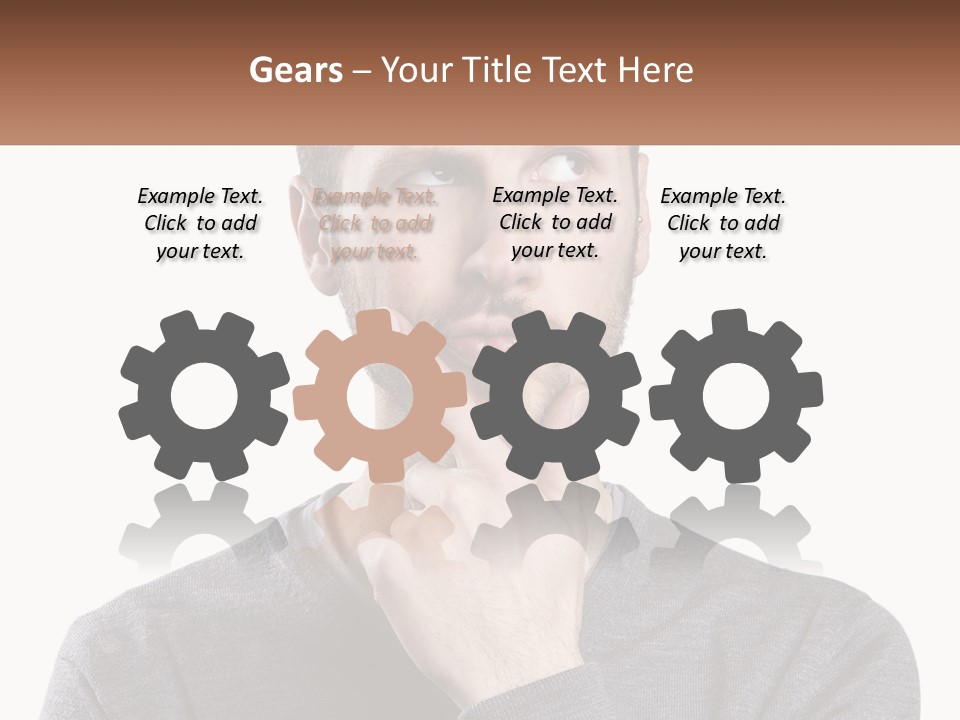 A Man Is Holding His Hand To His Face PowerPoint Template