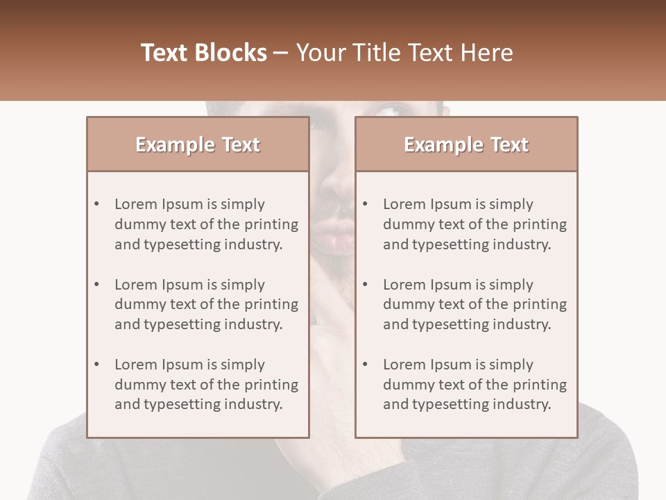 A Man Is Holding His Hand To His Face PowerPoint Template