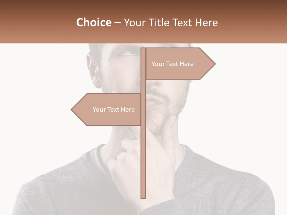 A Man Is Holding His Hand To His Face PowerPoint Template