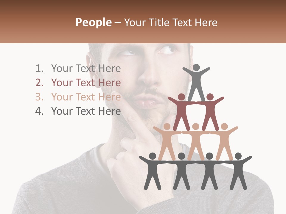 A Man Is Holding His Hand To His Face PowerPoint Template