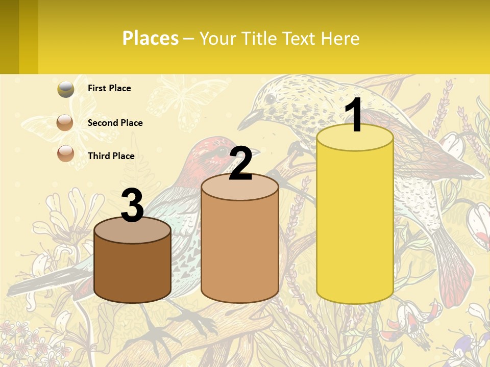 A Couple Of Birds Sitting On Top Of A Tree PowerPoint Template