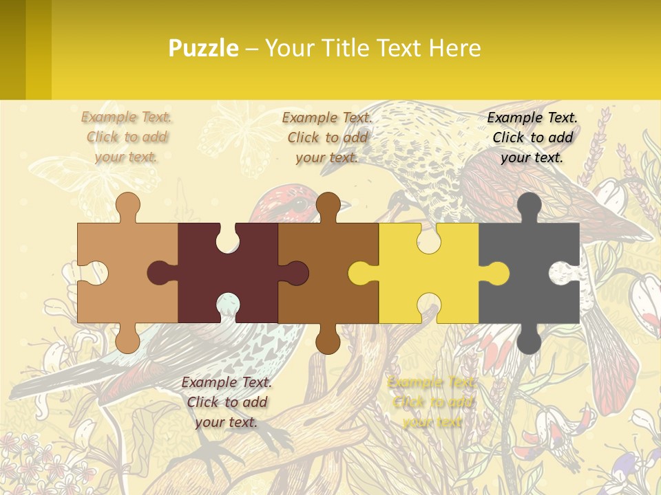 A Couple Of Birds Sitting On Top Of A Tree PowerPoint Template