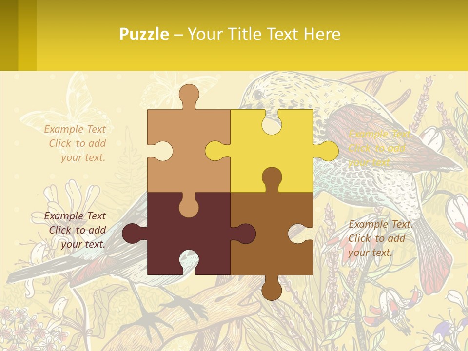 A Couple Of Birds Sitting On Top Of A Tree PowerPoint Template