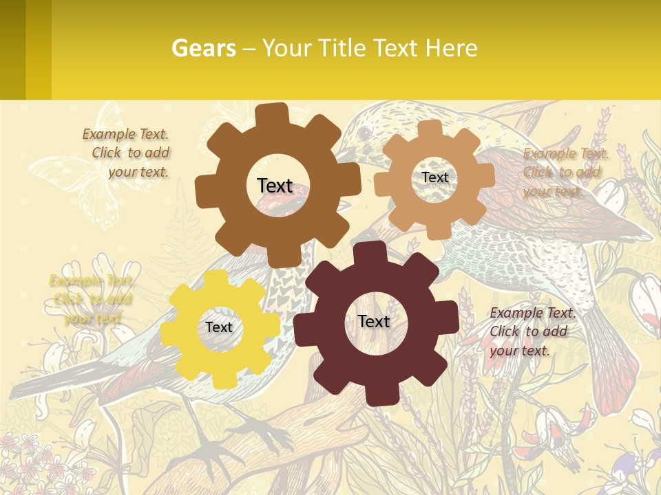 A Couple Of Birds Sitting On Top Of A Tree PowerPoint Template