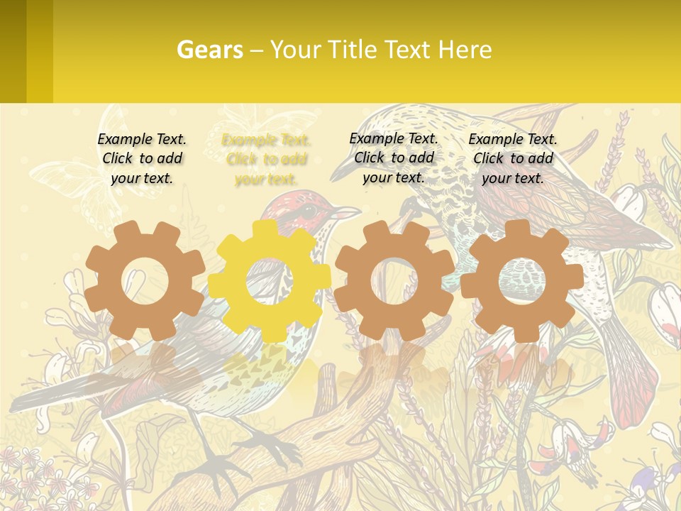 A Couple Of Birds Sitting On Top Of A Tree PowerPoint Template