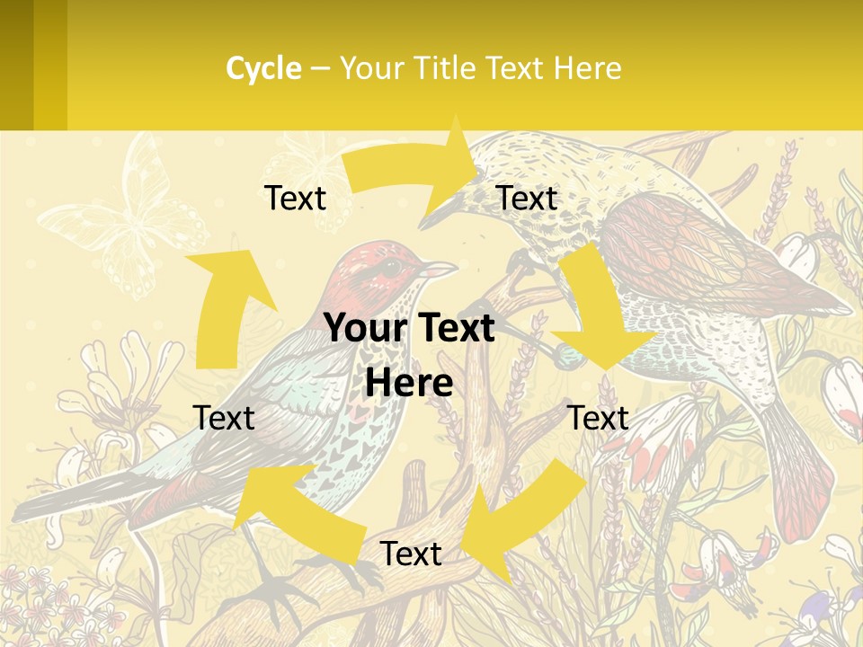 A Couple Of Birds Sitting On Top Of A Tree PowerPoint Template