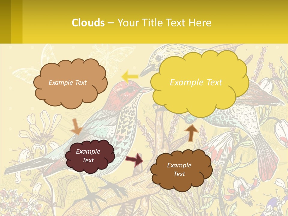 A Couple Of Birds Sitting On Top Of A Tree PowerPoint Template