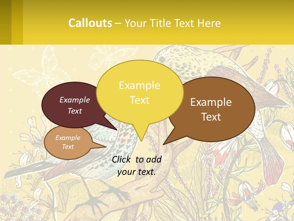 A Couple Of Birds Sitting On Top Of A Tree PowerPoint Template