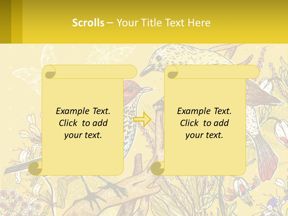 A Couple Of Birds Sitting On Top Of A Tree PowerPoint Template