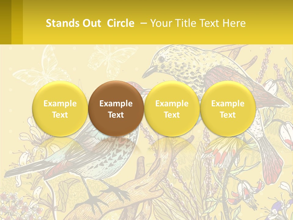 A Couple Of Birds Sitting On Top Of A Tree PowerPoint Template