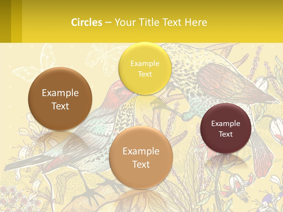 A Couple Of Birds Sitting On Top Of A Tree PowerPoint Template