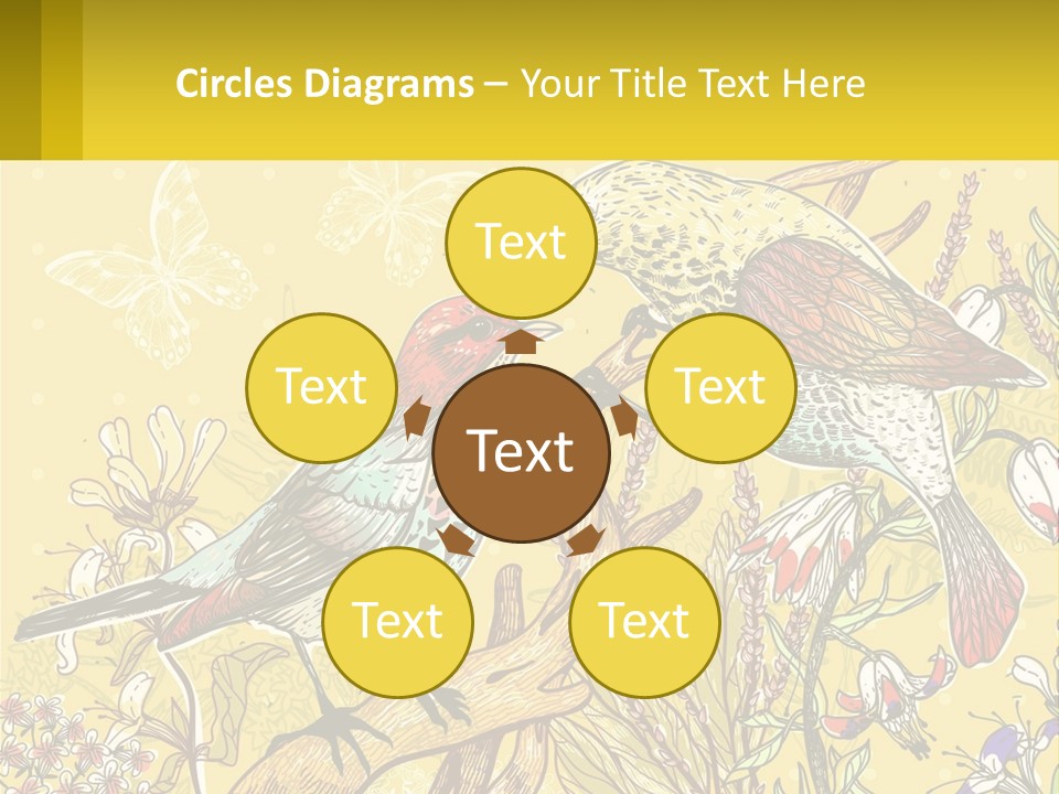 A Couple Of Birds Sitting On Top Of A Tree PowerPoint Template