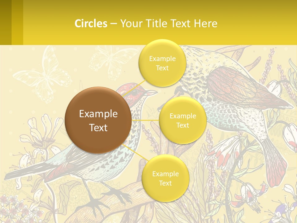 A Couple Of Birds Sitting On Top Of A Tree PowerPoint Template