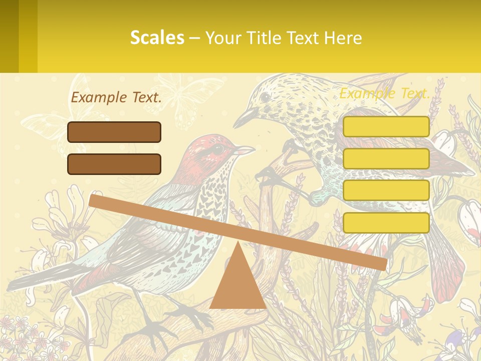 A Couple Of Birds Sitting On Top Of A Tree PowerPoint Template