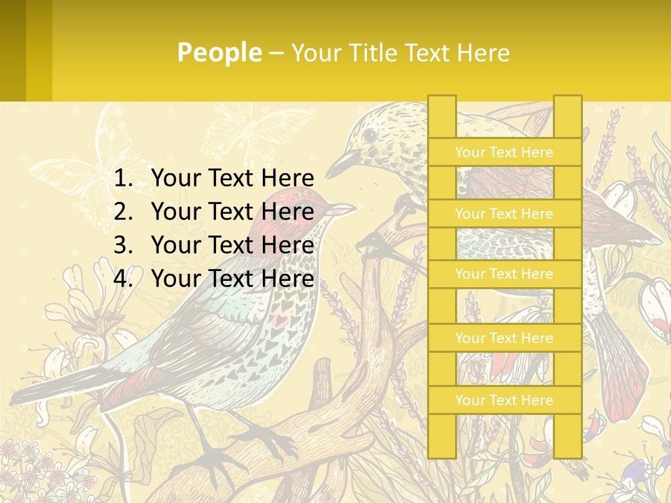 A Couple Of Birds Sitting On Top Of A Tree PowerPoint Template