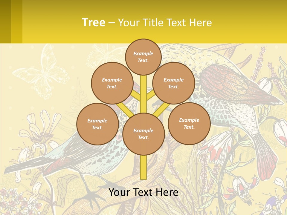 A Couple Of Birds Sitting On Top Of A Tree PowerPoint Template
