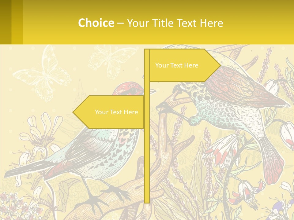 A Couple Of Birds Sitting On Top Of A Tree PowerPoint Template