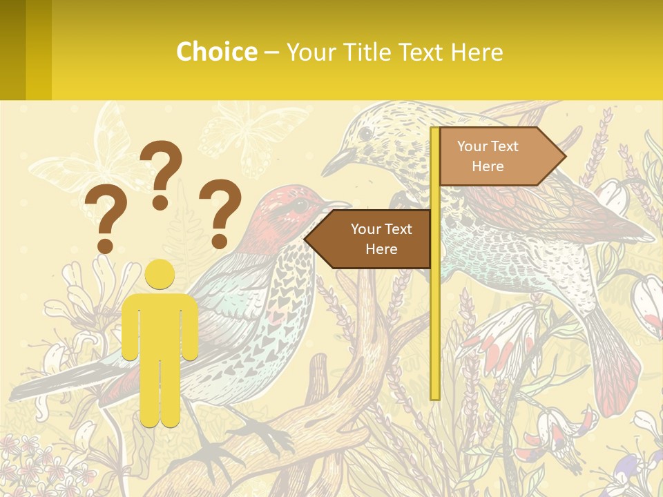 A Couple Of Birds Sitting On Top Of A Tree PowerPoint Template