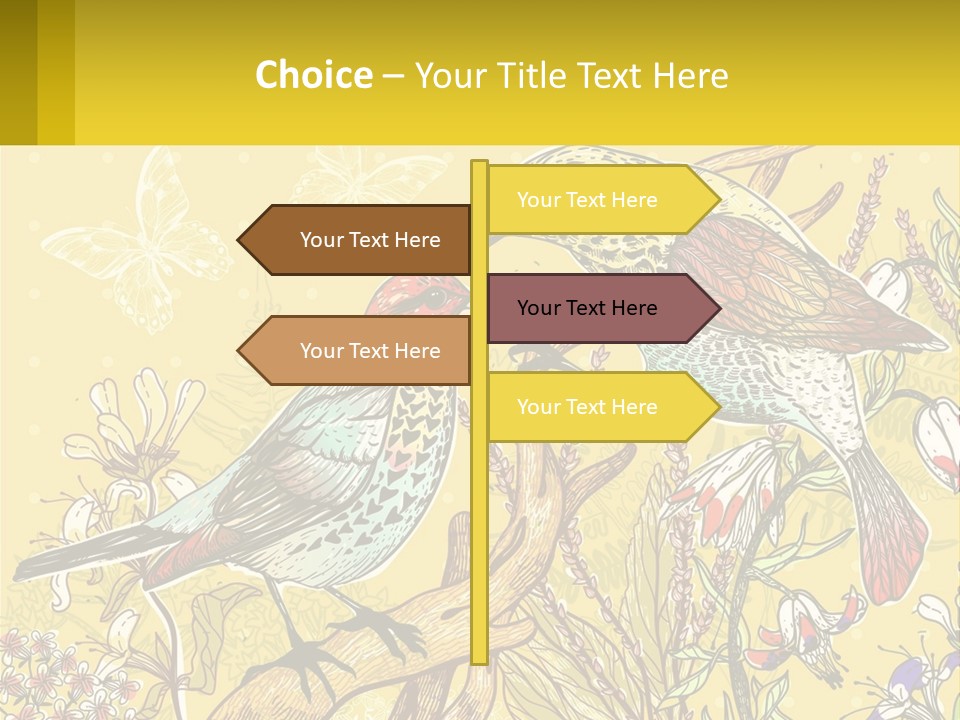 A Couple Of Birds Sitting On Top Of A Tree PowerPoint Template