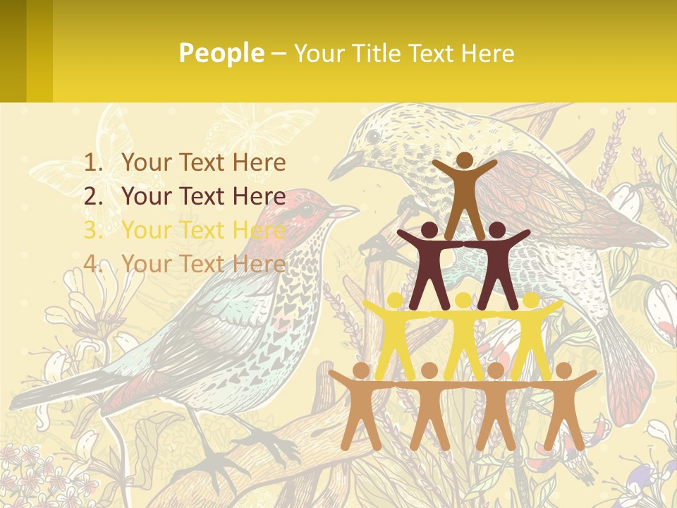 A Couple Of Birds Sitting On Top Of A Tree PowerPoint Template