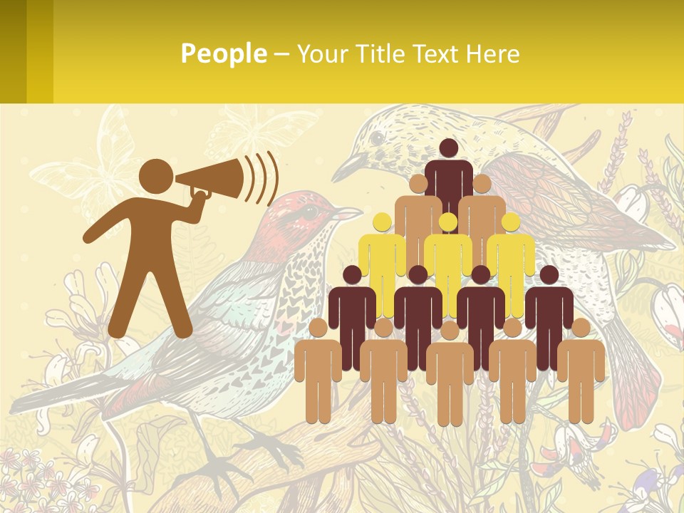 A Couple Of Birds Sitting On Top Of A Tree PowerPoint Template