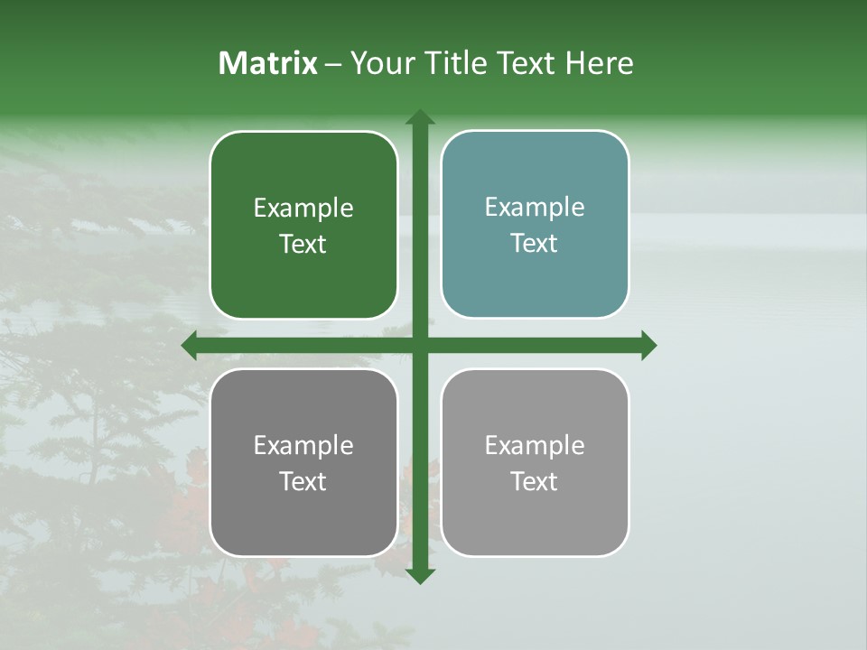 A Lake Surrounded By Trees With Fog In The Background PowerPoint Template