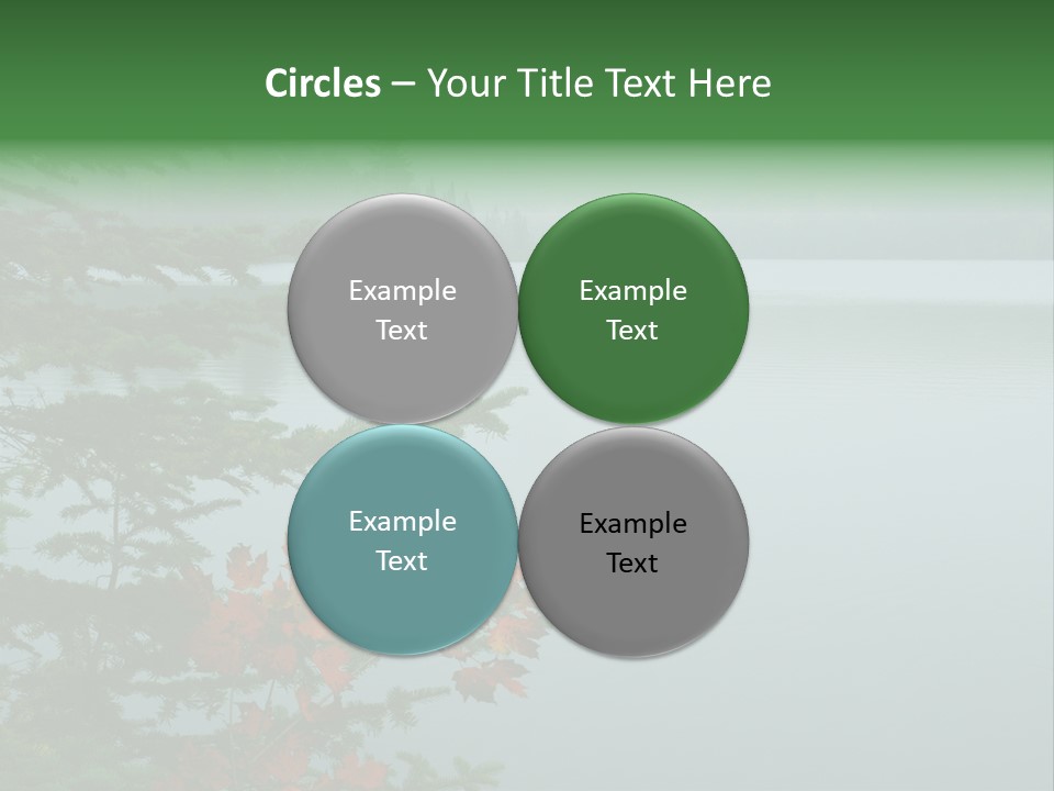 A Lake Surrounded By Trees With Fog In The Background PowerPoint Template