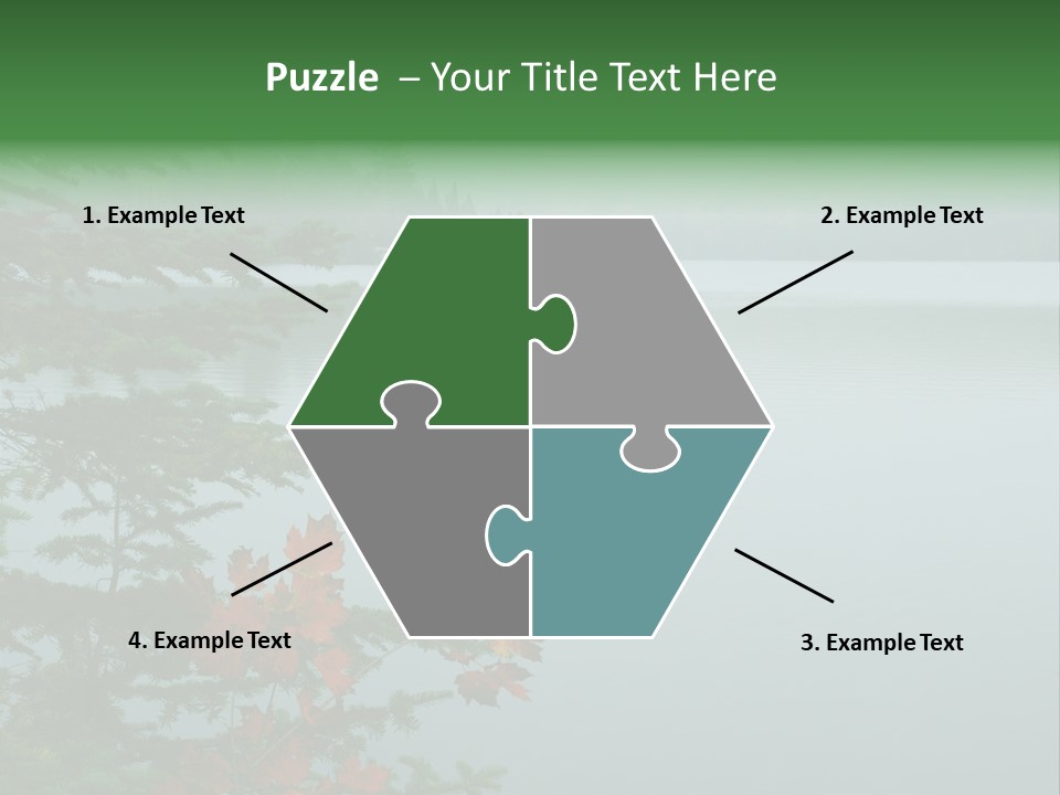 A Lake Surrounded By Trees With Fog In The Background PowerPoint Template