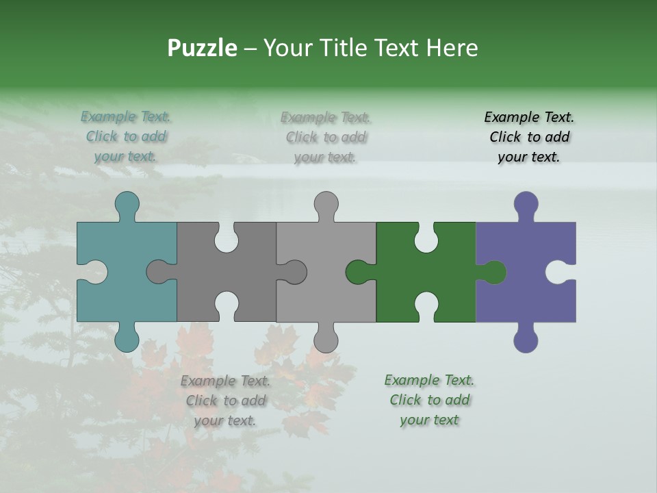 A Lake Surrounded By Trees With Fog In The Background PowerPoint Template