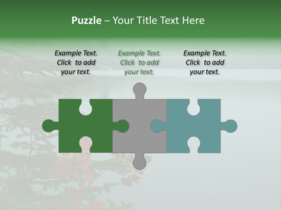 A Lake Surrounded By Trees With Fog In The Background PowerPoint Template