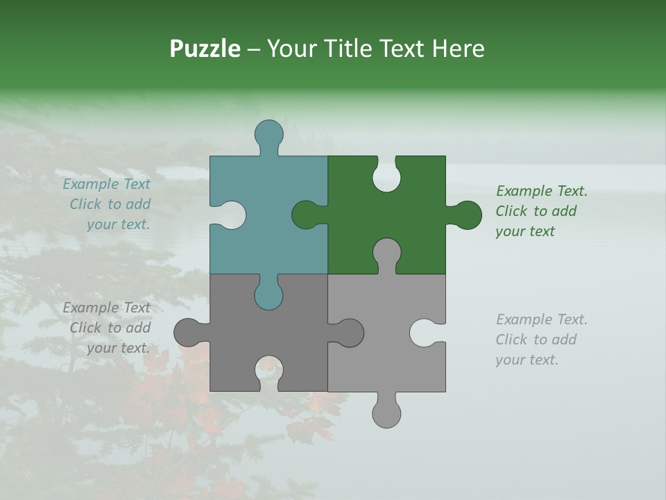 A Lake Surrounded By Trees With Fog In The Background PowerPoint Template