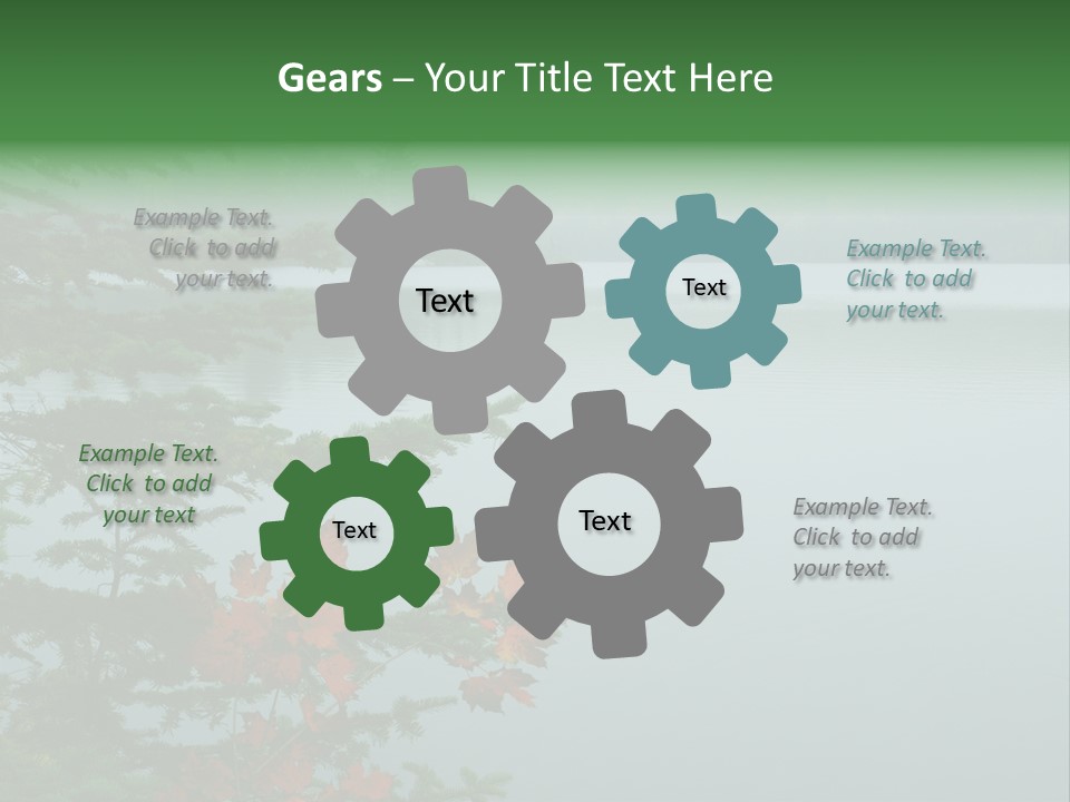 A Lake Surrounded By Trees With Fog In The Background PowerPoint Template