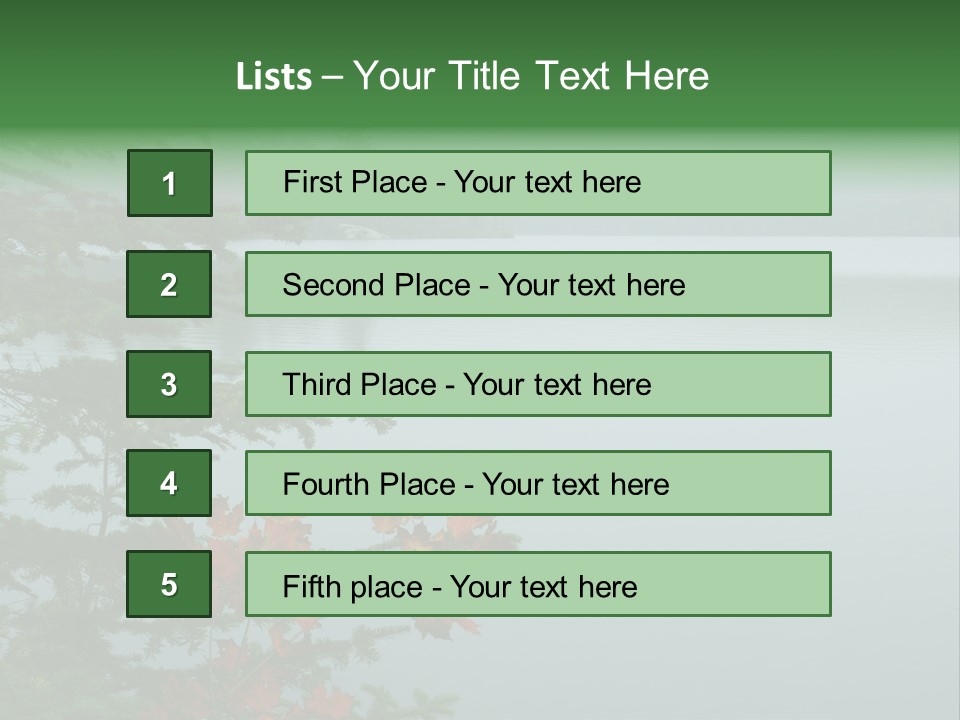 A Lake Surrounded By Trees With Fog In The Background PowerPoint Template