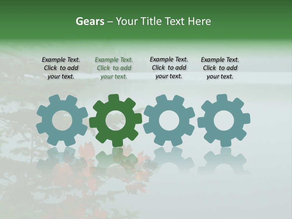 A Lake Surrounded By Trees With Fog In The Background PowerPoint Template