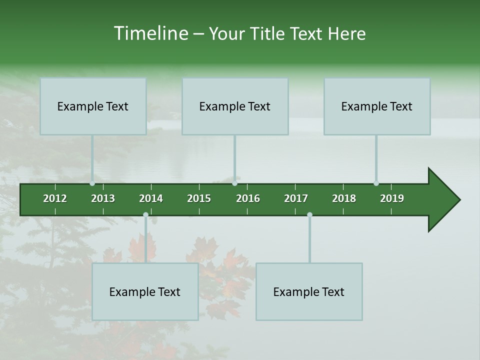 A Lake Surrounded By Trees With Fog In The Background PowerPoint Template